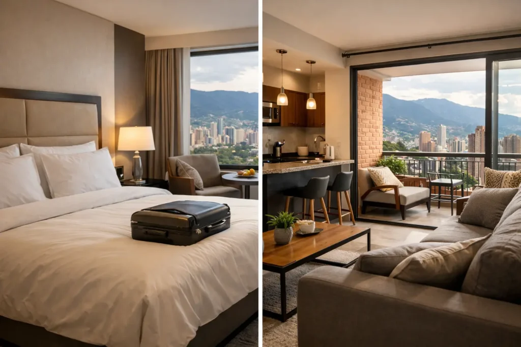 Hotel vs apartamento amoblado en Medellín
